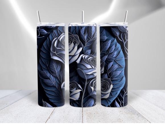 Download 3D Roses Floral Tumbler Wrap Design - Floral tumbler wrap Collection