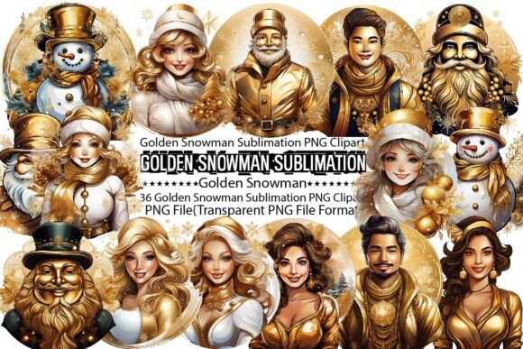 Download Golden Snowman Sublimation Bundle - Premium Resources