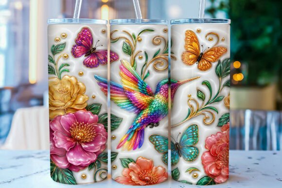 Download Vibrant Hummingbird Floral Tumbler Wrap - Floral tumbler wrap Collection