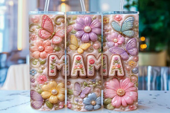 Download Inflated Mama Floral Tumbler Wrap PNG - Floral tumbler wrap Collection