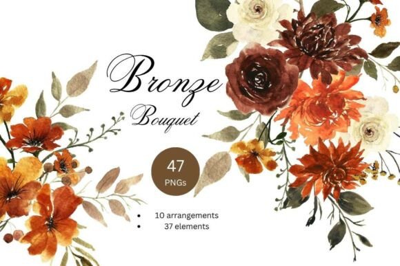 Download Bronze Fall Bouquet and Wreath PNGs - Premium Resources